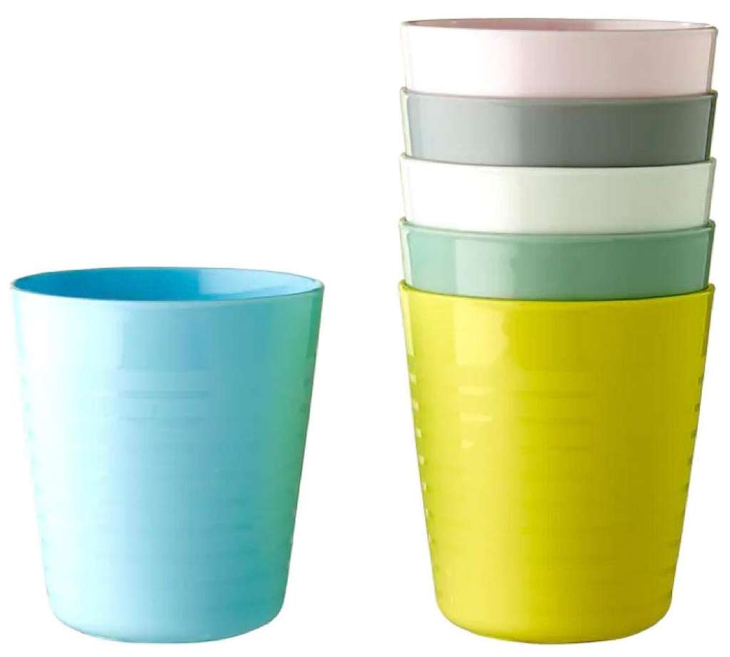 6 x IKEA Kalas Childs Plastic Mug Pastel Multicoloured Mug (min purchase 2)