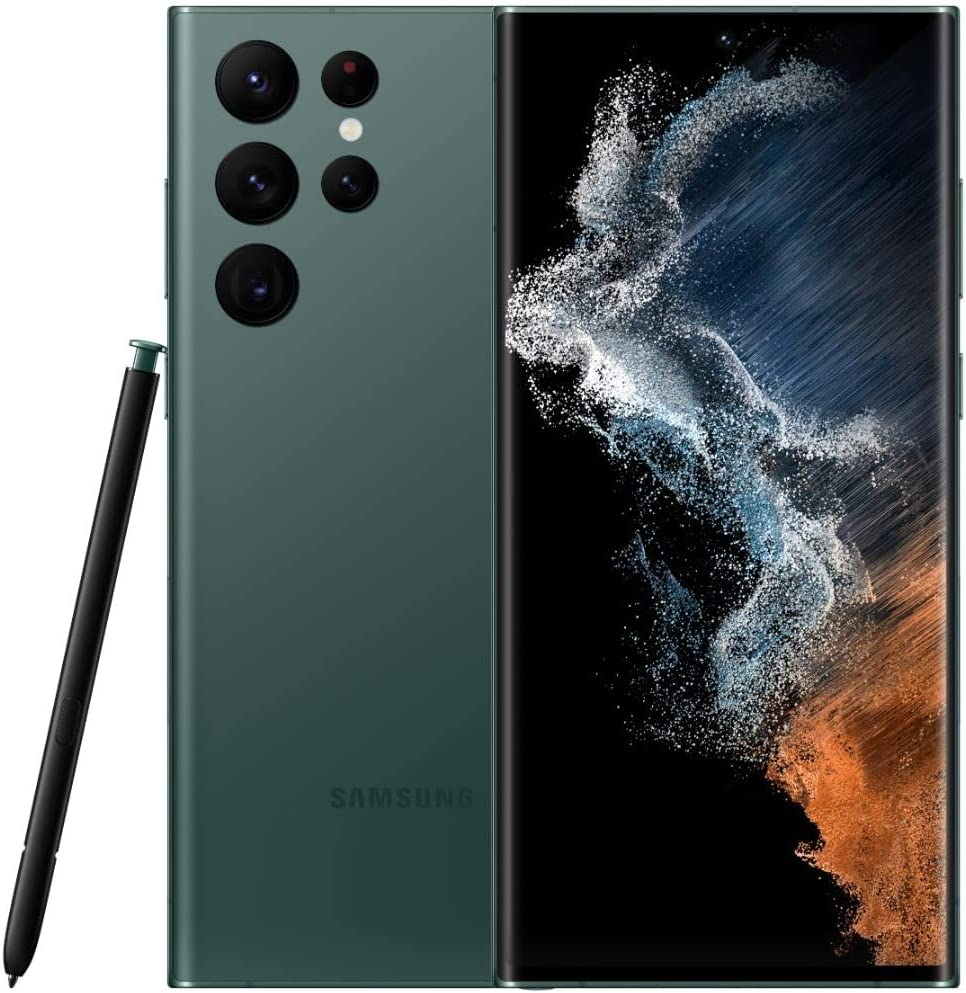 SAMSUNG Galaxy S22 Ultra Cell Phone, Factory Unlocked Android Smartphone, 256GB, 8K Camera & Video, Brightest Display Screen, S Pen, Long Battery Life, Fast 4nm Processor, US Version, Green